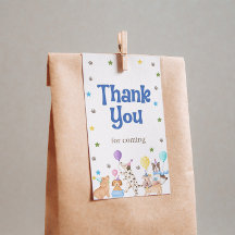 Let's Pawty Puppy Favour Tag Dog Birthday Party fo
