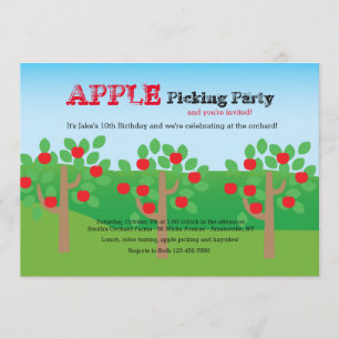 Let's Pick Apples Invitation