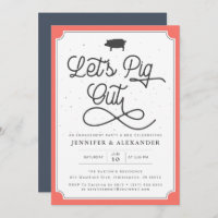 Let's Pig Out Coral Navy I Do BBQ Engagement Party