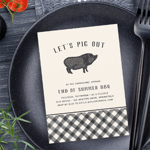 Let's Pig Out Summer BBQ Party Invitation