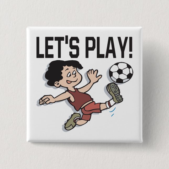 Lets Play 15 Cm Square Badge (Front)