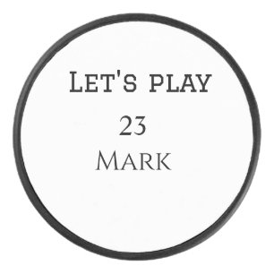 Let's play add name monogram letter sports masculi hockey puck