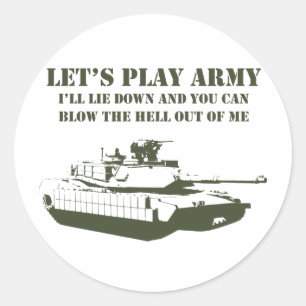 Let's Play Army Classic Round Sticker