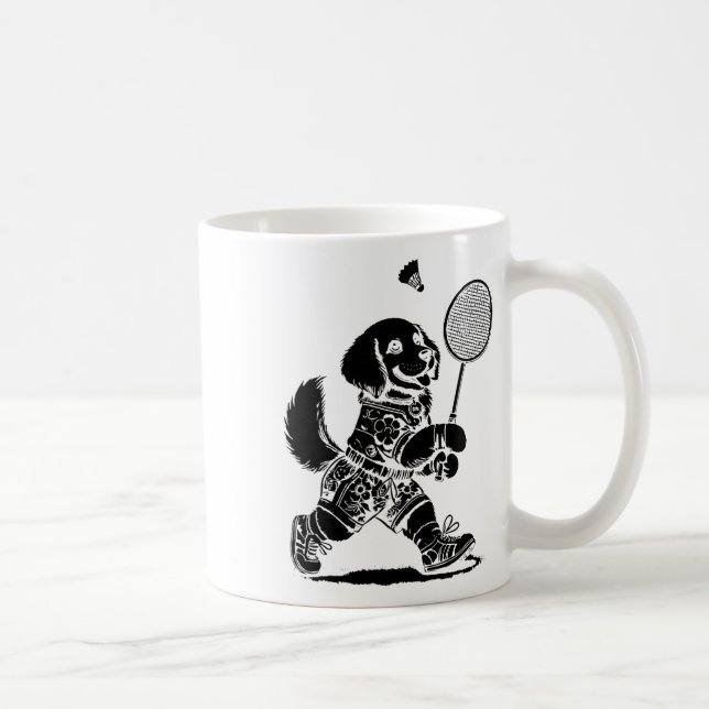 Let's Play Badminton Player Shuttle Racket  Coffee Mug (Right)