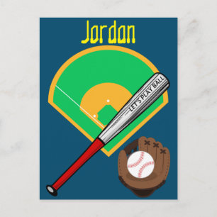 "Let's Play Ball" Baseball Postcard