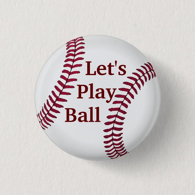 Let's Play Baseball 3 Cm Round Badge (Front)