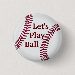 Let's Play Baseball 3 Cm Round Badge