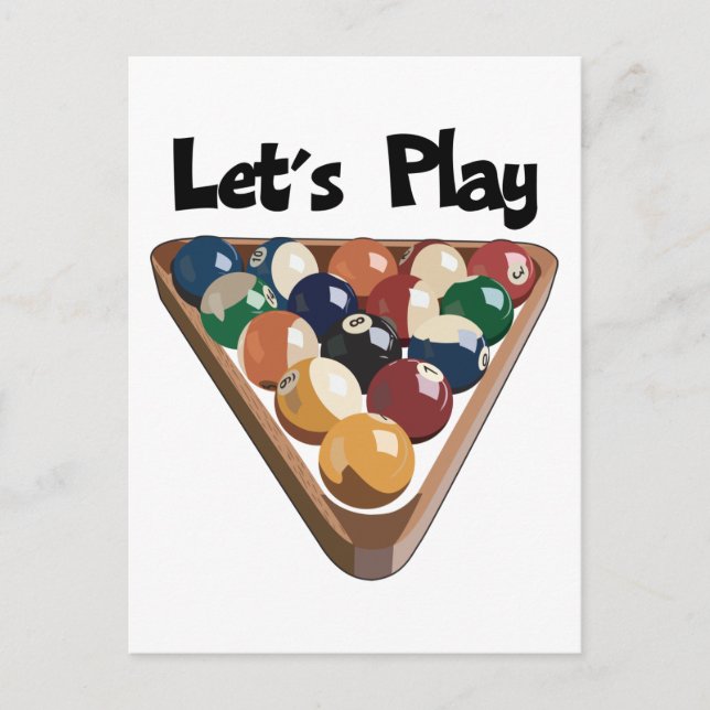 Let's Play Billiards Postcard (Front)