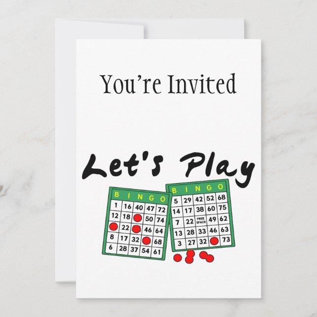 Let's Play Bingo Invitation (Front)