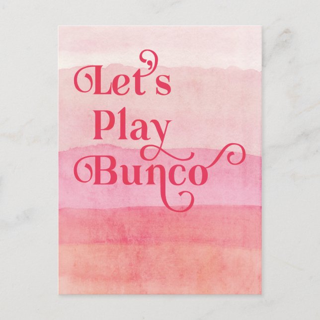 Let's Play Bunco Girls Night Out Postcard (Front)
