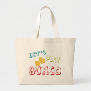 let's play bunco large tote bag