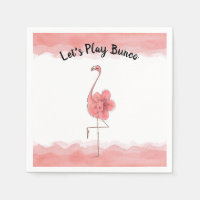 Let's Play Bunco Pink Flamingo Tropical Flower