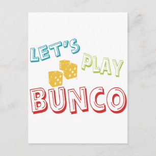 let's play bunco postcard