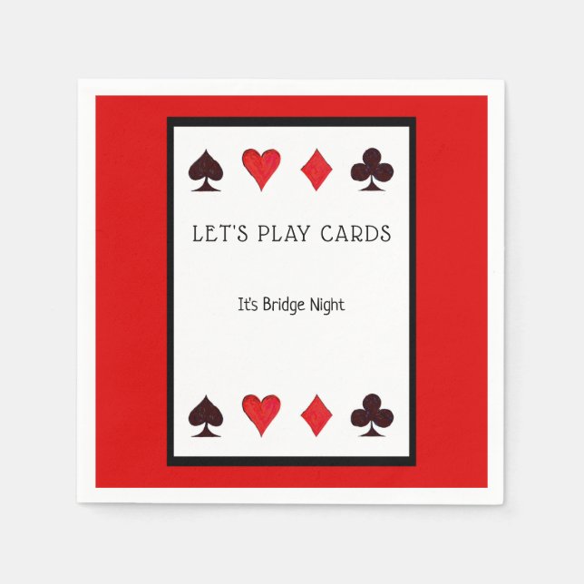 Let's Play Cards Party Cocktail Napkins (Front)