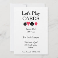 Let's Play Cards Pot Luck Supper Invitation