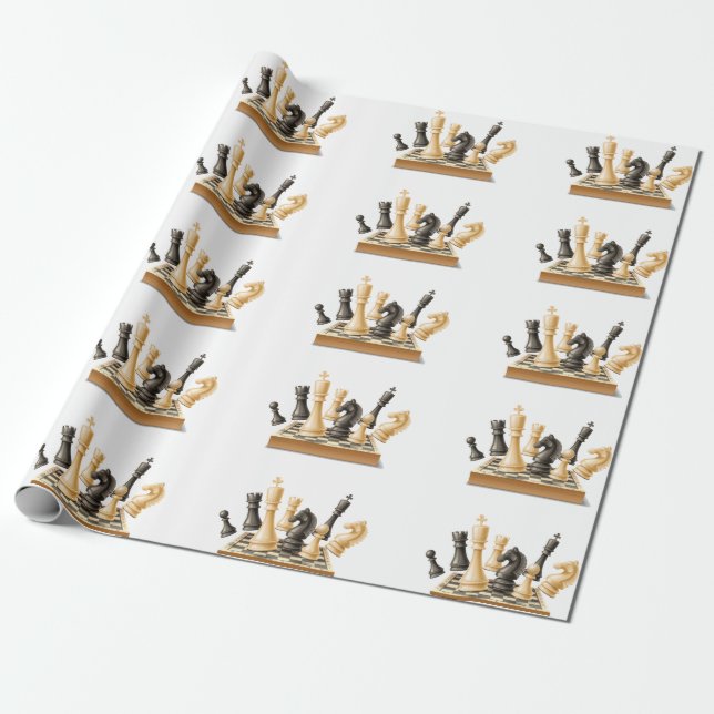 Lets Play Chess Wrapping Paper (Unrolled)