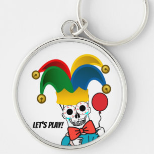lets play clown calavera key ring