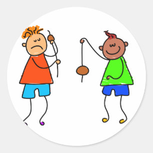 Lets Play Conkers Classic Round Sticker