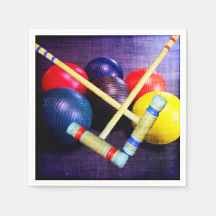 Let's Play Croquet Grunge Style Napkin