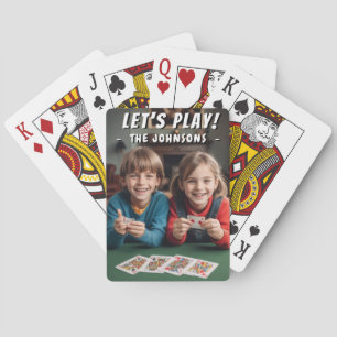 Let's Play! Cute Kids Family Personalised Photo Playing Cards