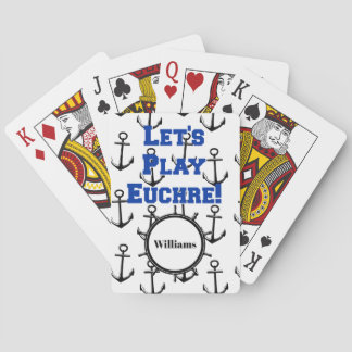 Let's Play Euchre Nautical Anchor Playing Cards