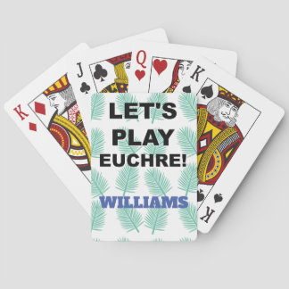 Let's Play Euchre! Tiki Palm Design Playing Cards