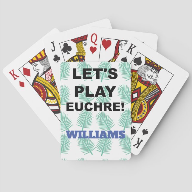 Let's Play Euchre! Tiki Palm Design Playing Cards (Back)