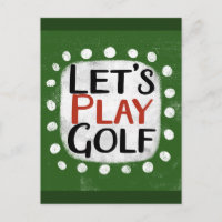 Let's Play Golf Postcard