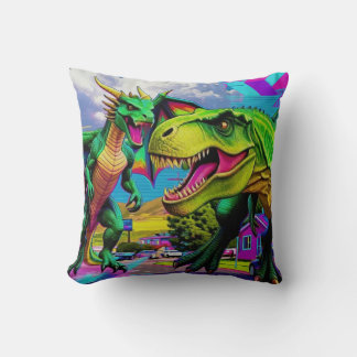 Lets Play - Green Dragon and Dinosaur Cushion