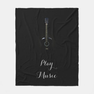 Lets Play Guitar Music Customisable Fleece Blanket