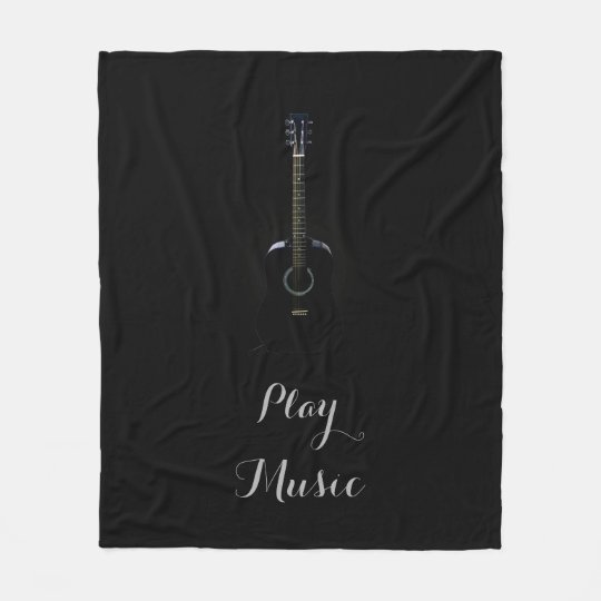 Lets Play Guitar Music Customisable Fleece Blanket