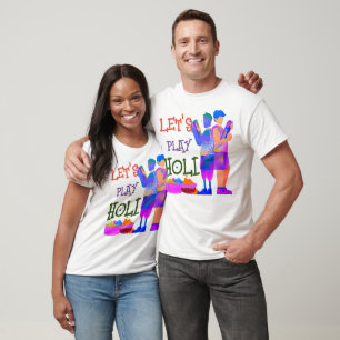 Let's Play Holi Cute colourful Holi T-Shirt