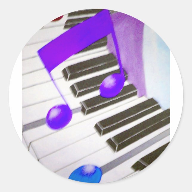 Let's play Muisc_ Classic Round Sticker (Front)