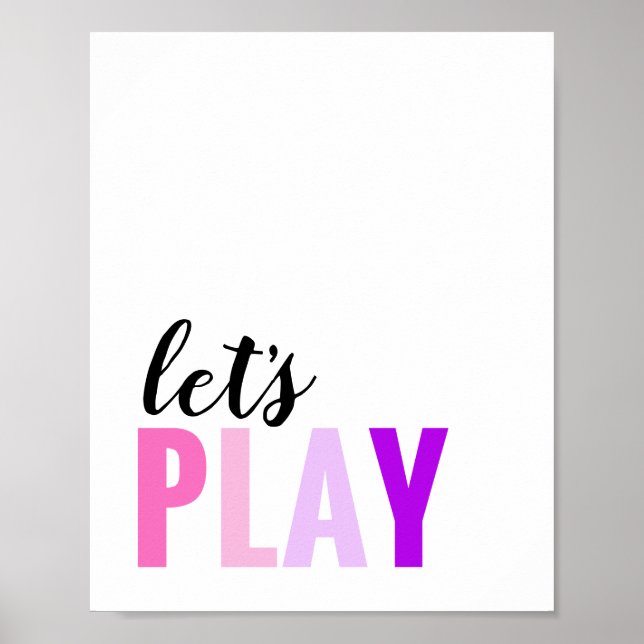 Let's Play Playroom Pink Purple Poster (Front)