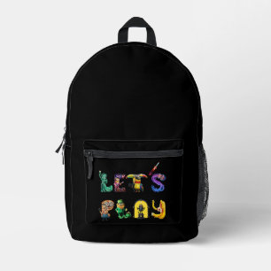 Let's Play Printed Backpack