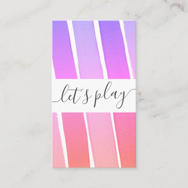 Let's Play Rainbow Playdate Mummy Calling Card (Front)