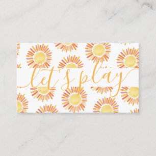 Let's Play Sunny Playdate Parent Networking Call Calling Card