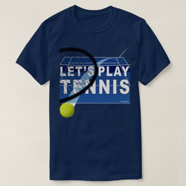 Let's Play Tennis Hardcourt T-Shirt (Design Front)