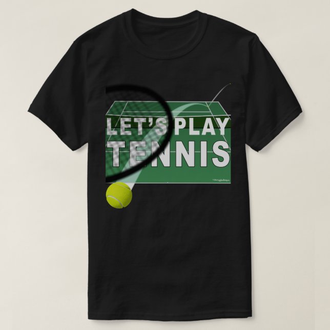 Let's Play Tennis Hardcourt T-Shirt (Design Front)
