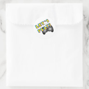 Let's Play Video Games  Classic Round Sticker