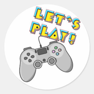 Let's Play Video Games  Classic Round Sticker