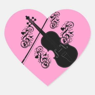 Let's Play,Violin_ Heart Sticker