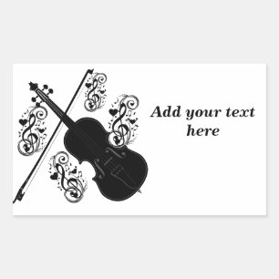 Let's Play,Violin_ Rectangular Sticker