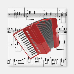 Let's Polka, accordion and sheet music, Magnet