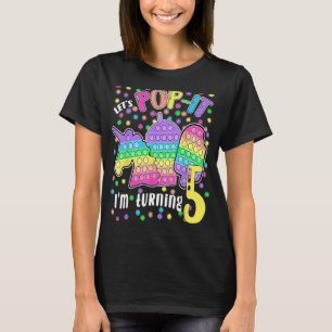 Let's Pop-it I'm turning 5 Colourful 5th Birthday T-Shirt
