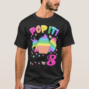 Let's Pop it I'm turning 8 Colourful 8th Birthday T-Shirt