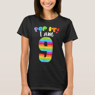 Let's Pop it I'm turning 9 Colourful 9th Birthday  T-Shirt