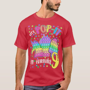 Let's Pop-it I'm turning 9 Colourful 9th Birthday  T-Shirt