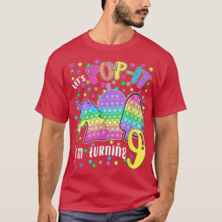 Let's Popit I'm turning 9 Colourful 9th Birthday G T-Shirt