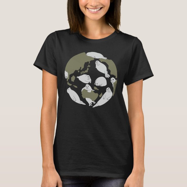 Let's protect the Earth with seals T-Shirt (Front)